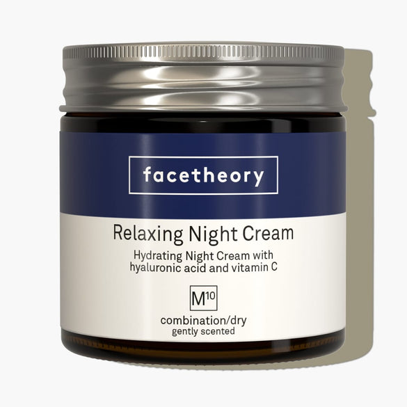 Crème de Nuit Relaxante M10 avec Acide Hyaluronique, Vitamine C, Vitamine E et Huile d'Argan