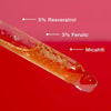 Sérum antioxydant Resvera-F S12 avec 5 % de resvératrol, 3 % d'acide férulique et Micah®.