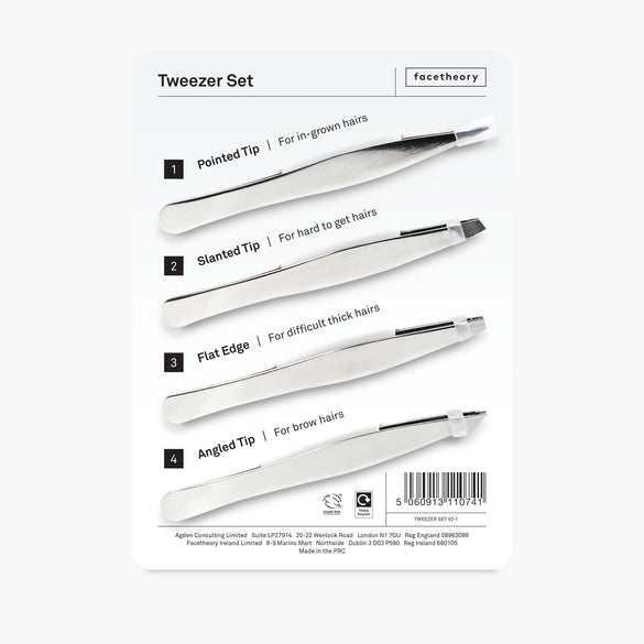 Tweezer Set with 4 individually shaped tweezers
